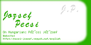 jozsef pecsi business card